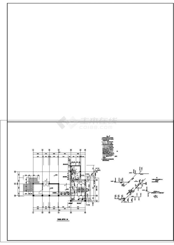 管理用房及厕所结构设计施工图-图二