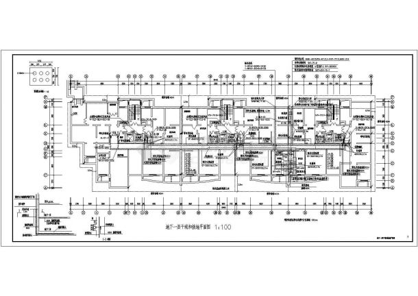 某地区住宅楼建筑地下室平面接线系统图-图一