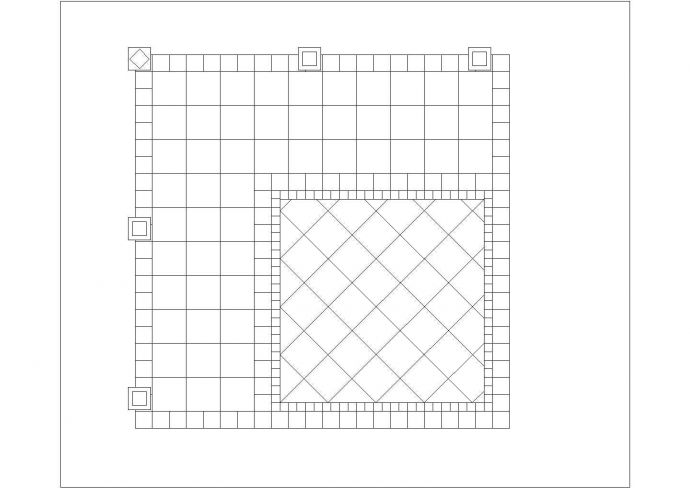 园林小型防腐木廊架规划参考平面图_图1