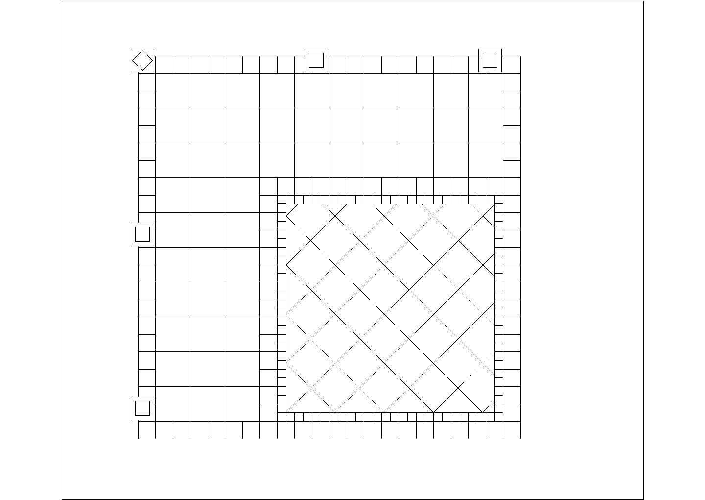 园林小型防腐木廊架规划参考平面图