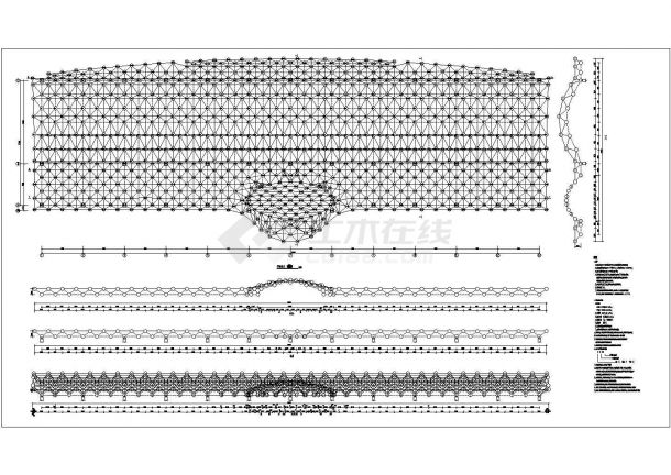 钢结构框架汽车城施工图（含设计说明）-图二