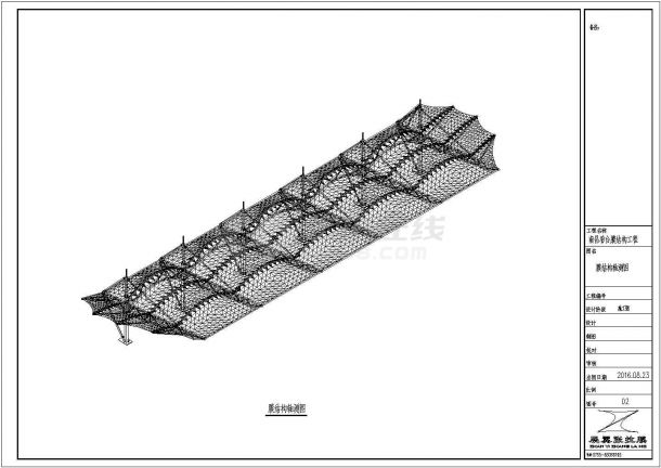 膜结构施工建筑结构图（CAD）-图一