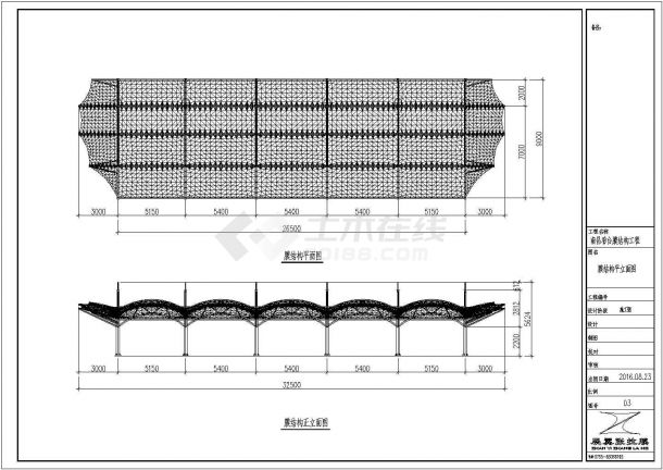 膜结构施工建筑结构图（CAD）-图二