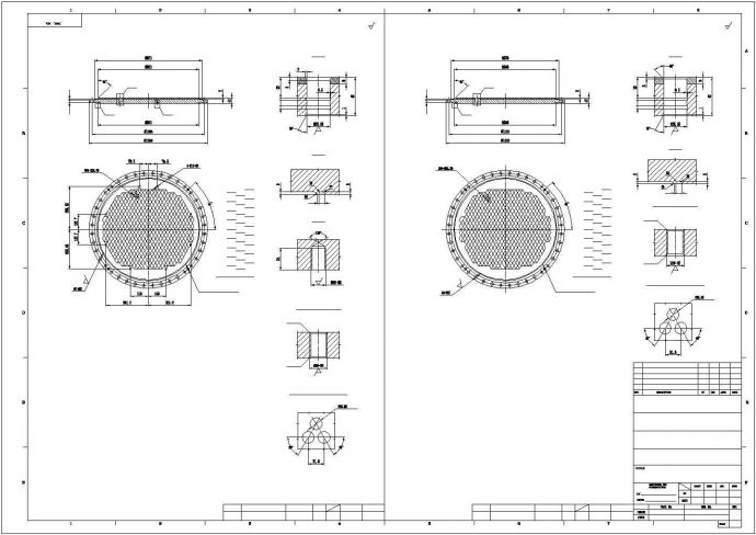 列管式换热器平立剖面CAD布置图_图1