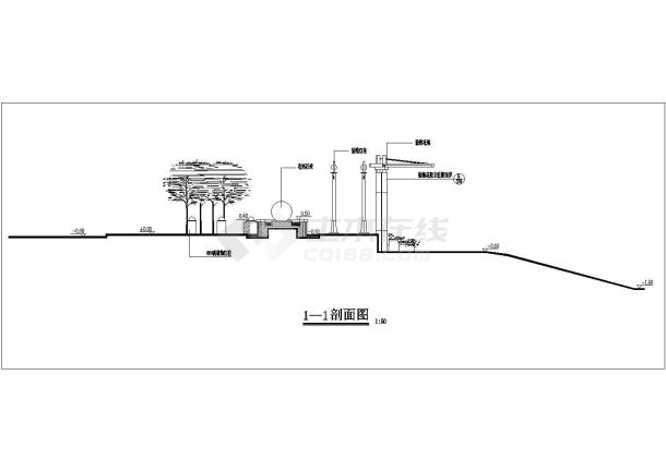 某大型的小区景观台cad参考图-图一