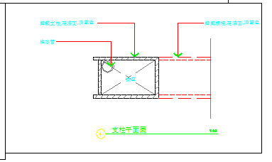 某水景墙施工cad图-图一