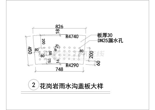 集地水沟细部施工CAD布置图-图一