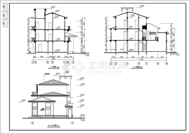 某地区别墅建筑设计施工图（含结构）-图二