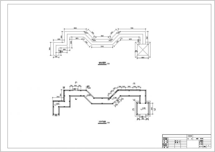 连廊四角亭设计CAD参考图_图1