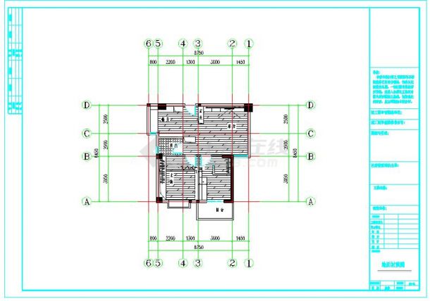 中式风格二居室家装装修设计施工图-图一