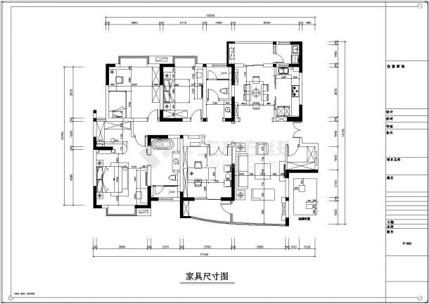 【昆山】小高层田园欧式四居室样板间装修施工cad图（含高清实景图）-图二