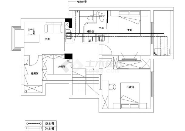 精品典雅简欧风格两层别墅室内设计装修施工图（含效果）-图二