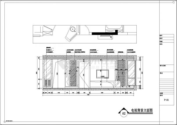 【苏州】88平现代奢华三居室样板间装修施工CAD图（附高清实景）-图二