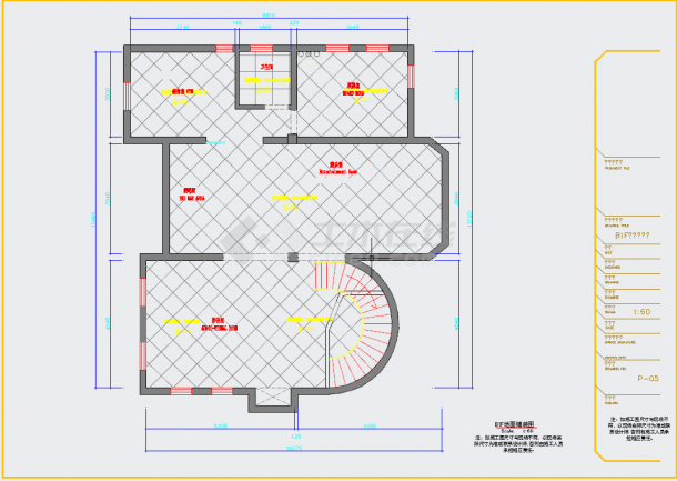 典雅东南亚风情三层别墅样板间装修施工CAD图（含软装方案）-图二