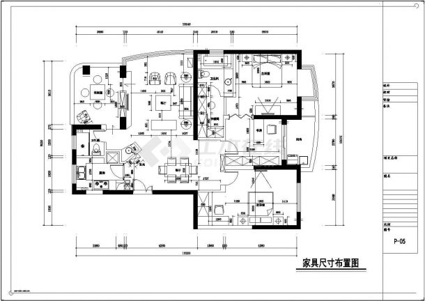 【苏州】花园洋房现代简约三室二厅装修施工CAD图（含高清实景图）-图一