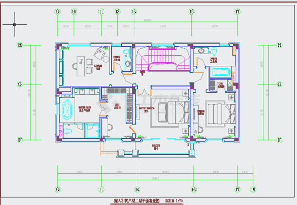 【江苏】豪华欧式风格联排两层别墅装修施工CAD图-图二