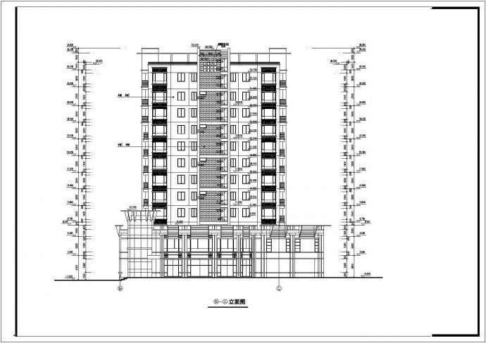 多层住宅楼建筑全套cad施工图（含结构图、标注详细）_图1