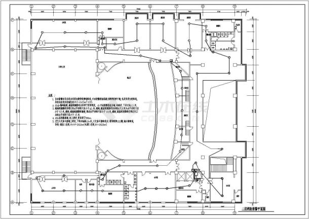 会堂消防全套设计cad图，含系统图-图二