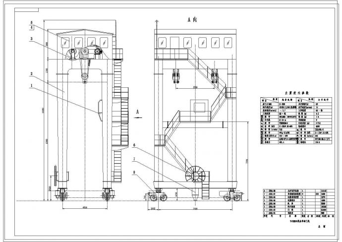 2x500kN尾水门机CAD结构图_图1
