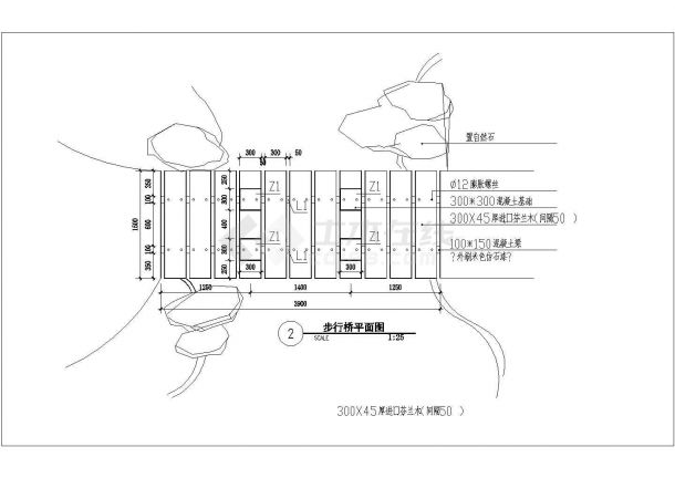 某景点经典园桥建筑施工图-图一