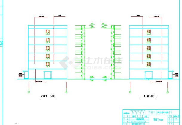 小型教学楼建筑设计图纸cad（共7张）-图二