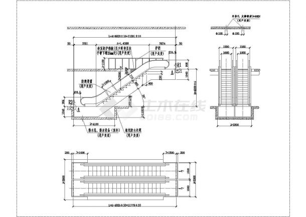 某大型商场自动扶梯设计CAD详图-图一