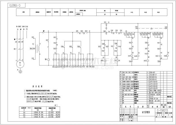 某厂家三层货梯电气设计cad图-图二