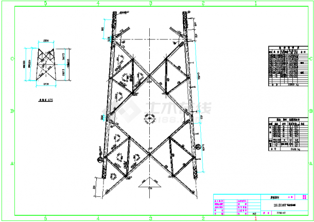 非常实用的7738铁塔典型设计电力系统图CAD图（标注详细）-图二