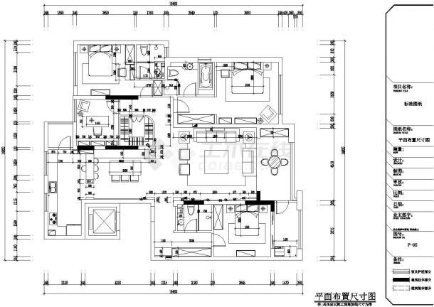 【南通】精品英式田园四居室样板间装修施工CAD图（含软装方案）-图一