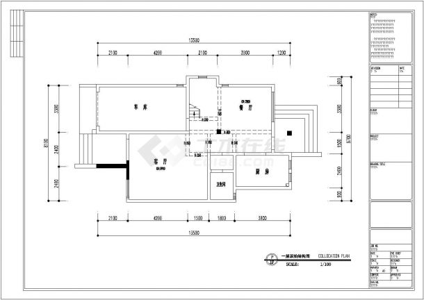 精品高级简约欧式风格三层别墅装修室内设计施工cad图（附效果）-图一