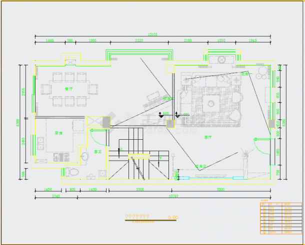 精品豪华欧式风格三层别墅装修室内设计施工cad图（附效果）-图二