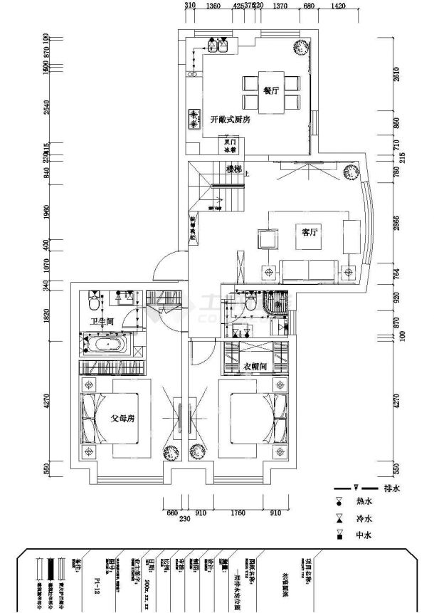 【河北】浪漫180平欧式两层复式别墅装修室内设计施工cad图（附效果）-图二