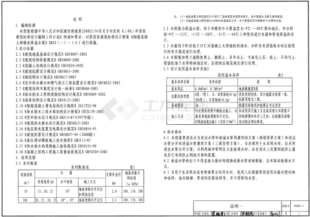 04S801_1钢筋混凝土倒锥壳保温水塔（50m3、100m3）（pdf）-图一