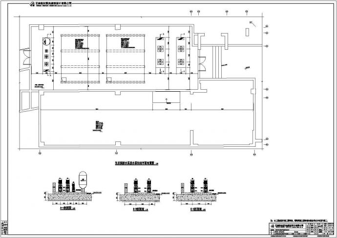 某工程生活消防水泵房机组平面布置图_图1