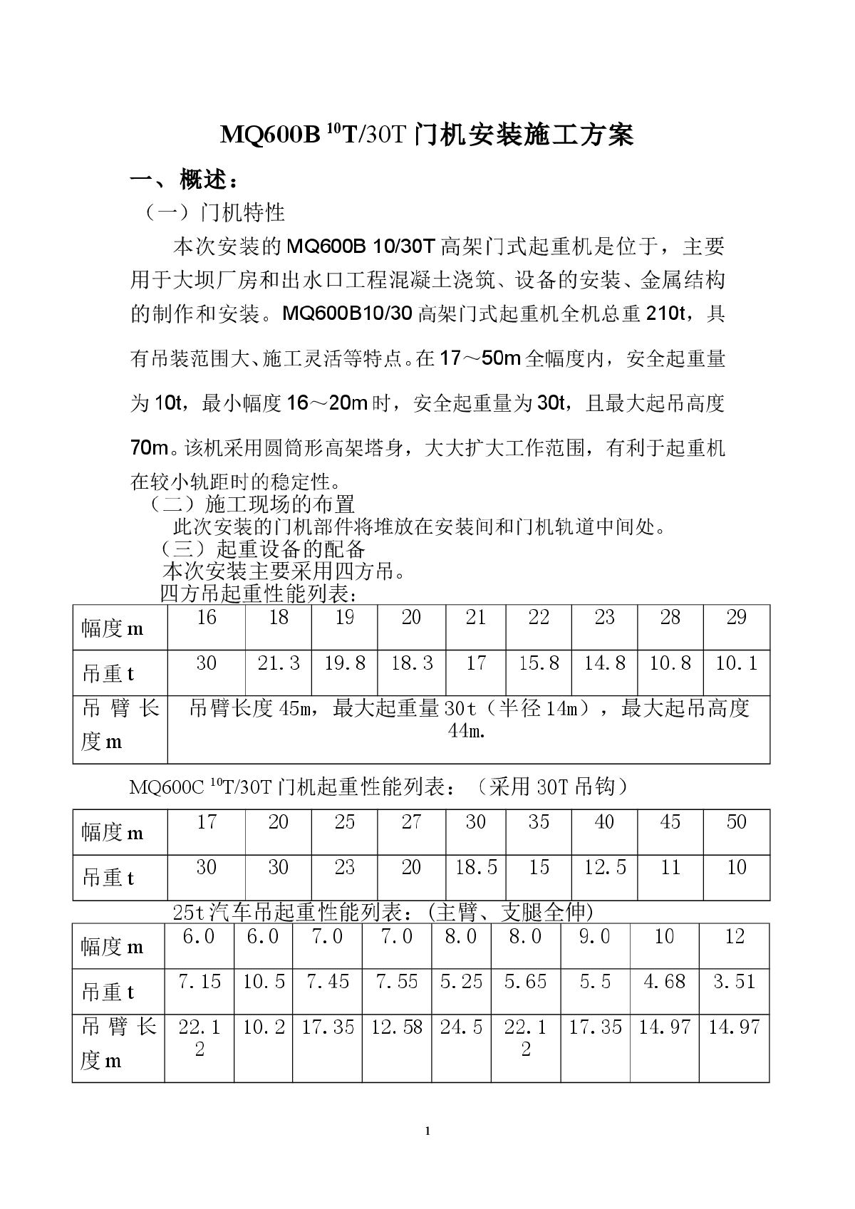 门机安装施工组织设计方案-图一