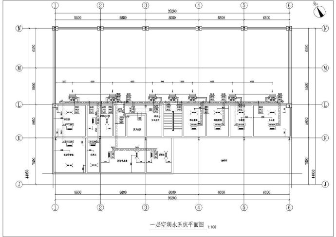 北京某汽车专卖店空调设计图_图1