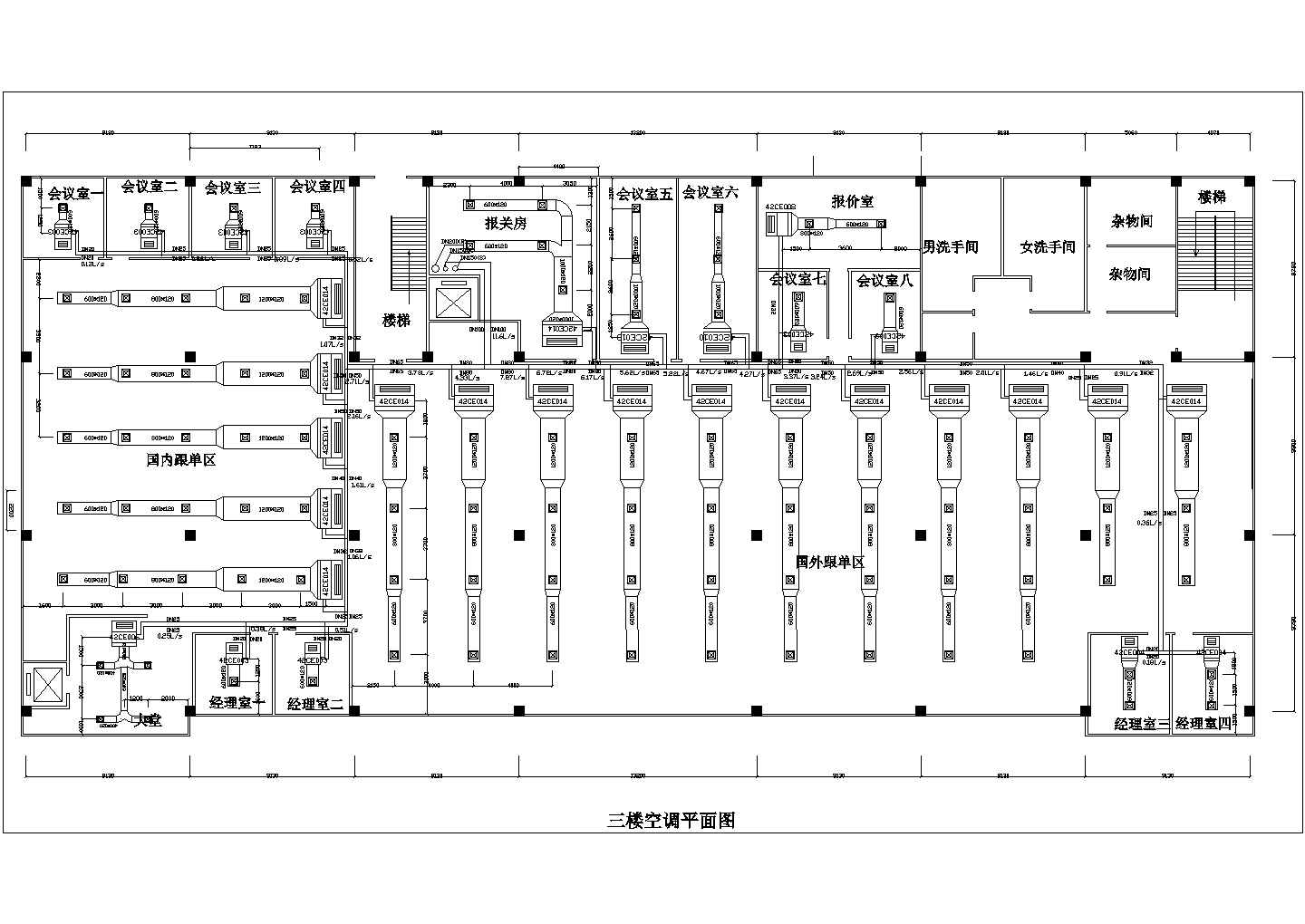 深圳某织造厂空调设计cad图