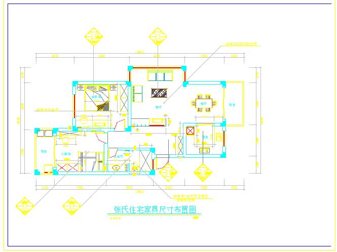 东南亚风格二居室装修设计cad施工图_图1