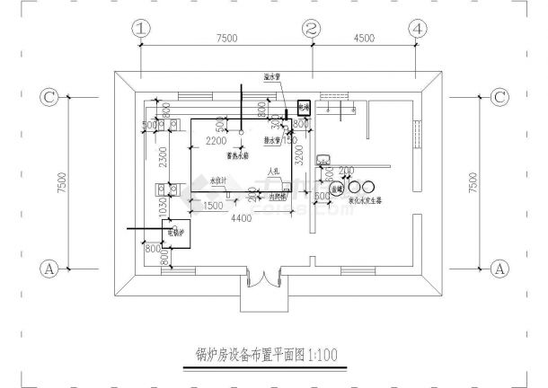 乌鲁木齐某自控蓄热电锅炉房的设计cad图-图一