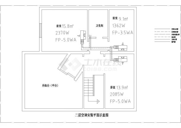 某别墅户式空调设施工全套设计CAD套图-图一