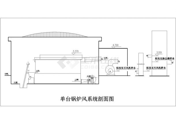 北京某小区锅炉房设计cad图-图一