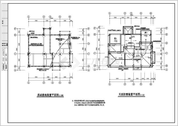 非常实用的住宅楼防雷cad电气设计图纸（含大样）-图一