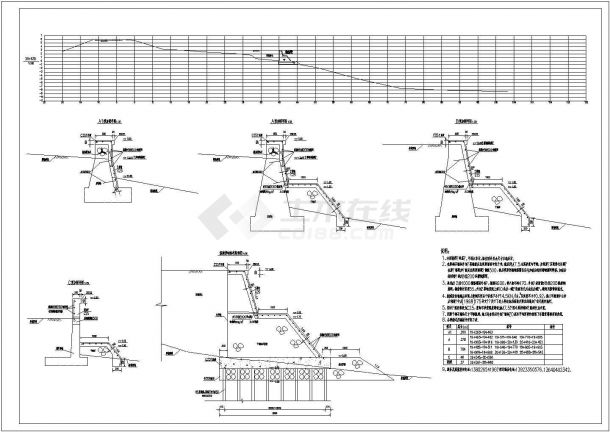 非常详细的某大坝防浪墙加固工程施工图-图一