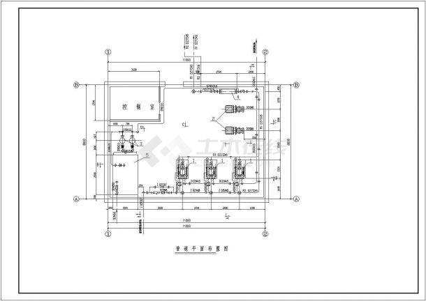 青岛市某汽水换热站设计CAD布置图-图二