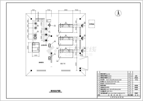 锅炉房CAD管道平面图-图一
