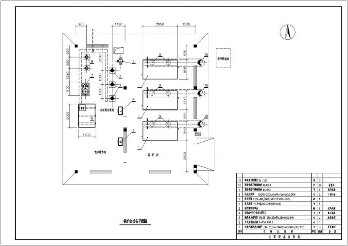 锅炉房CAD管道平面图_图1