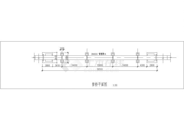 上海某给水管网给水管桥设计图-图一