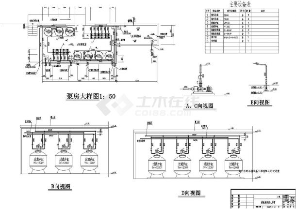 某工程游泳池给排水设计cad图-图二