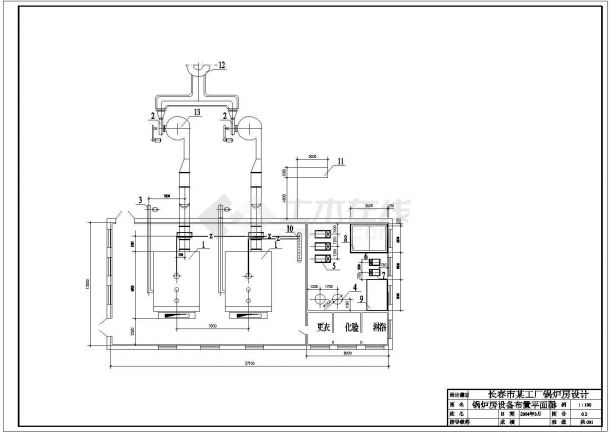 工厂锅炉房布置平面图-图二