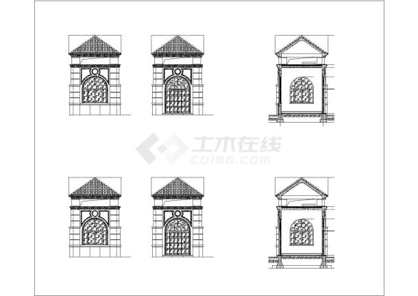 居住区入口景观设计施工图-图一